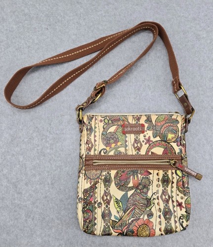 Sakroots 11X11 Owl Crossbody Bag Shoulder Purse Coated Canvas- Adjustable Strap