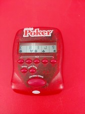 Radica Pocket Poker Red Handheld LCD Game Travel 2004 Electronic Tested Works
