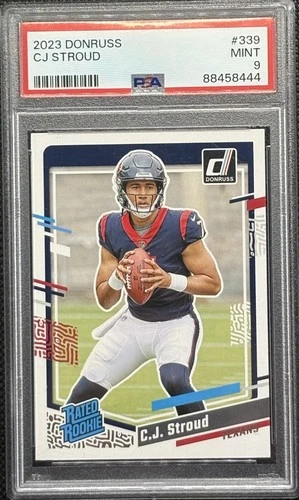 CJ Stroud 2023 Donruss Rated Rookie #339 RC PSA 9 MINT Texans Playoffs Star