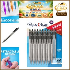 Retractable Ballpoint Pens 1.0mm Medium Point Black Ink 20 Count Smooth Writing