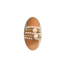 5Pcs Stackable Pearls Beaded Bracelets Set for Women, Chunky Stretch Round - 02
