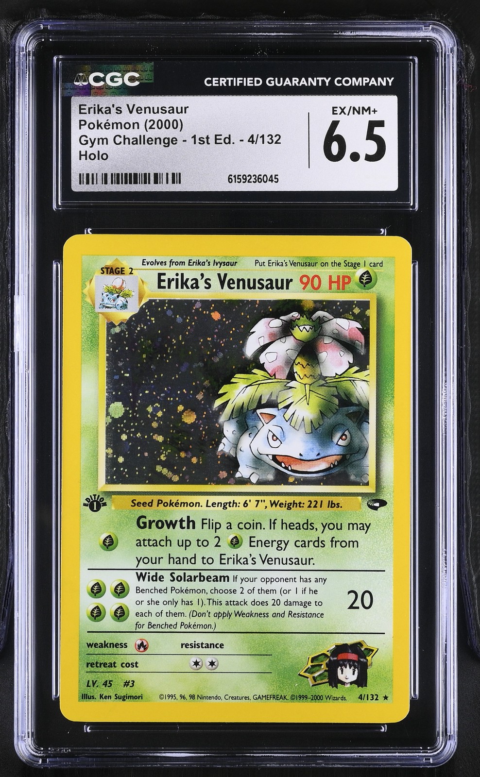 CGC 6.5 Erika's Venusaur 4/132 Gym Challenge 1st Edition Holo Pokemon Card