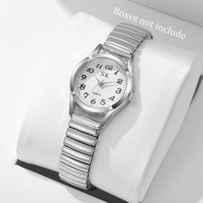 Ladies & Girls Expanding Strap Quartz Watch Stylish Stretch Band Wristwatch Gift