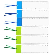 6 Pcs Bookmark Magnifier with Ruler, 3X Magnifying Ruler 2 Color, 7.48-Inch 