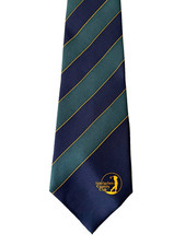 Interlachen Country Club Member silk Green Blue Striped Tie Mens Necktie