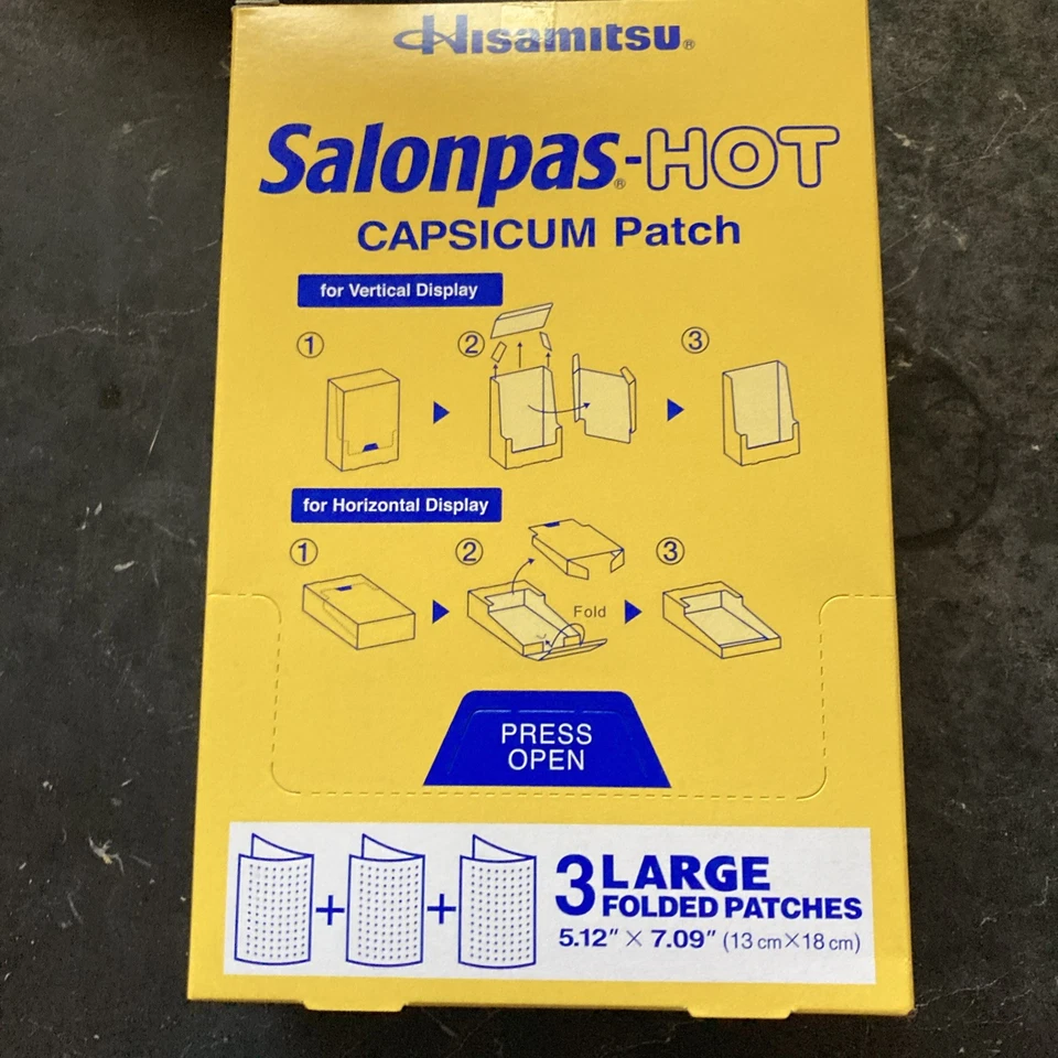 Salonpas HOTCapsicum Patch - 12 -3 large folded patches (total 36 patches) - Image 2 of 2