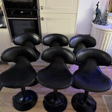 Black Faux Leather Bar Stool Bravich