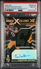 2022 PANINI XR RC XCELLENCE AUTO SWATCHES #RXECW CHRISTIAN WATSON 1/1 PSA 8 AUTO