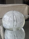 Vintage Murano Latticino Millefiori Glass Paperweight 3” All White aesthetic