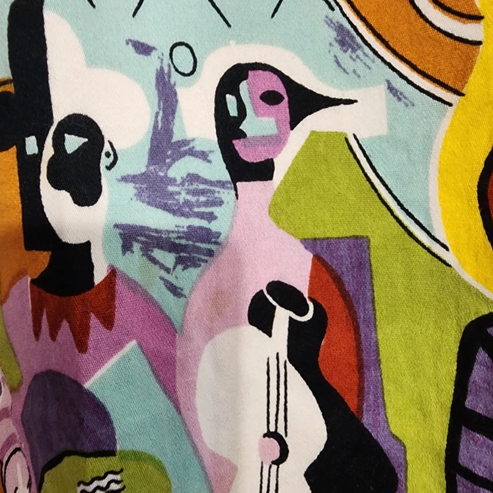 Falda Cactus Vintage Multicolor Abstracto Usable Arte Artístico Festival L Foto 3 de 4