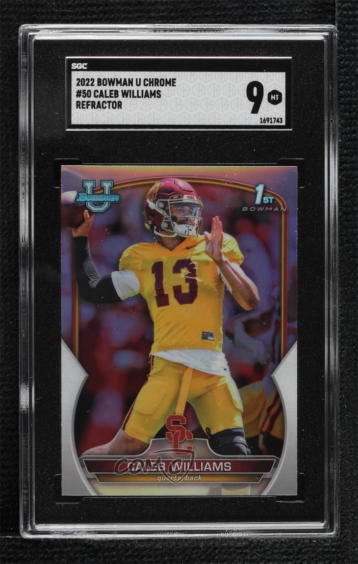 2022 Bowman U Chrome Refractor Caleb Williams #50 SGC 9 MINT 5f2