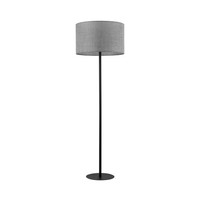 Stehleuchte Stoffschirm Grau Schwarz 159Cm Klein E27 Modern Wohnzimmer Stehlampe