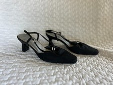 Mootsies Tootsies Gwyneth Sling Back Heel Rhinestone Accents Black Size 8 M