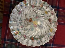 Copeland Spode Patricia Salad Plates Swirl England Floral Rose Chintz 8"