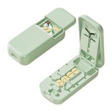 Pill Cutter Splitter Half Storage Compartment Box Medicine Tablet Holder S D2P3
