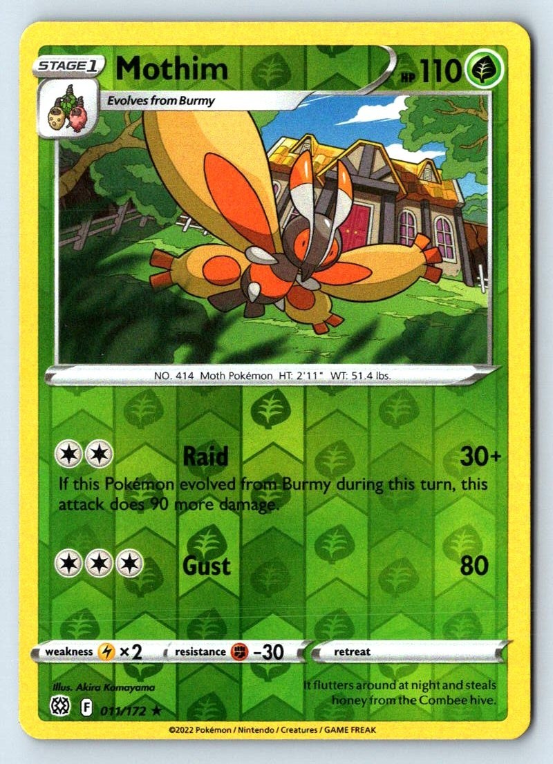 Mothim 11/172 Brilliant Stars Reverse Holo Pokemon NM