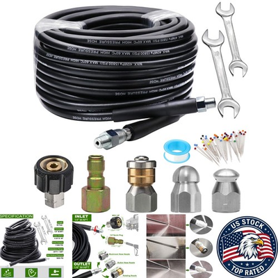 #ad Heavy Duty 50FT Pressure Washer Sewer Jetter Kit Clear Blockages Efficiently $56.97