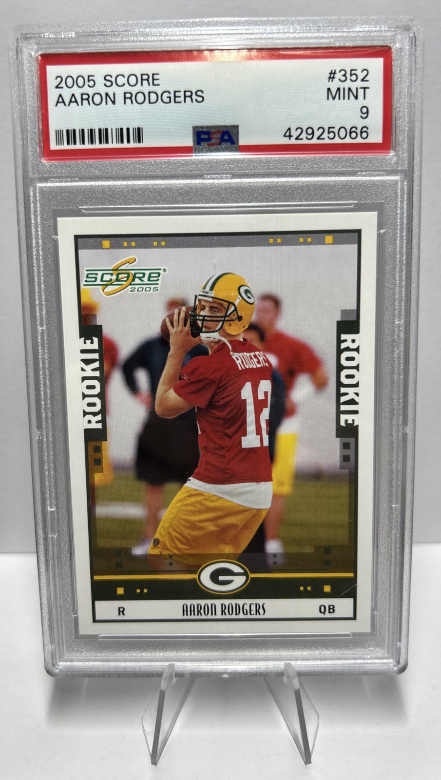 Aaron Rodgers 2005 Panini Score ROOKIE! CARD#352 PSA 9 Future Hall of Fame QB!