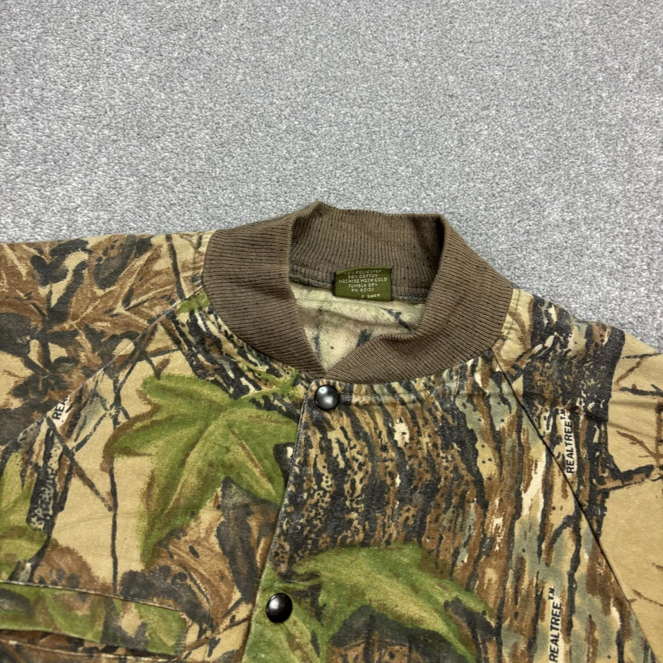 RealTree Jacket Adult Medium Brown Work Wear Canvas Camo USA Made Hunting Men - Image 3 of 4