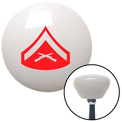 Red 02 Lance Corporal White Retro Shift Knob w/ M16x1.5 Insert Shifter Auto