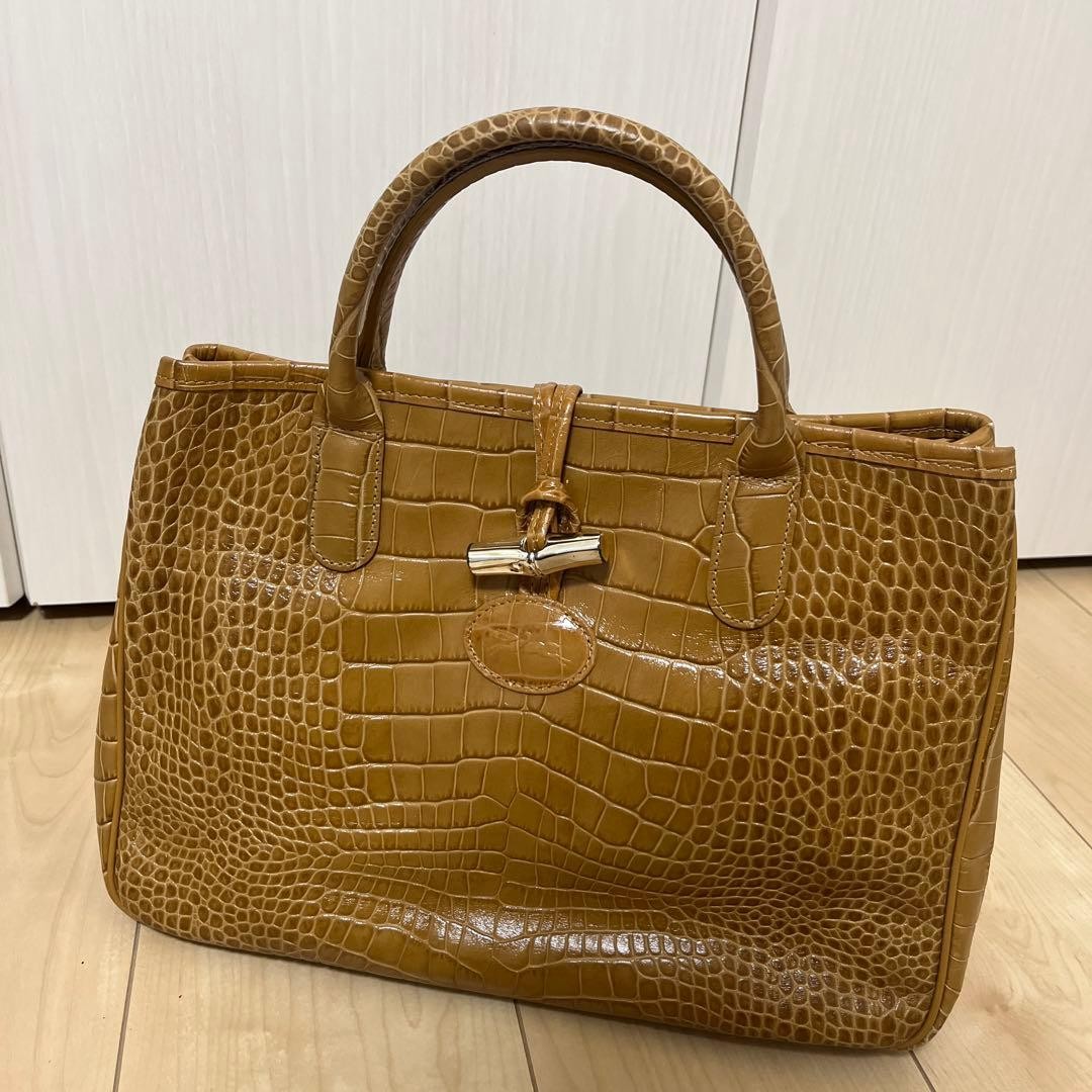 Longchamp Hand Bag Tote Purse Logo Authentic