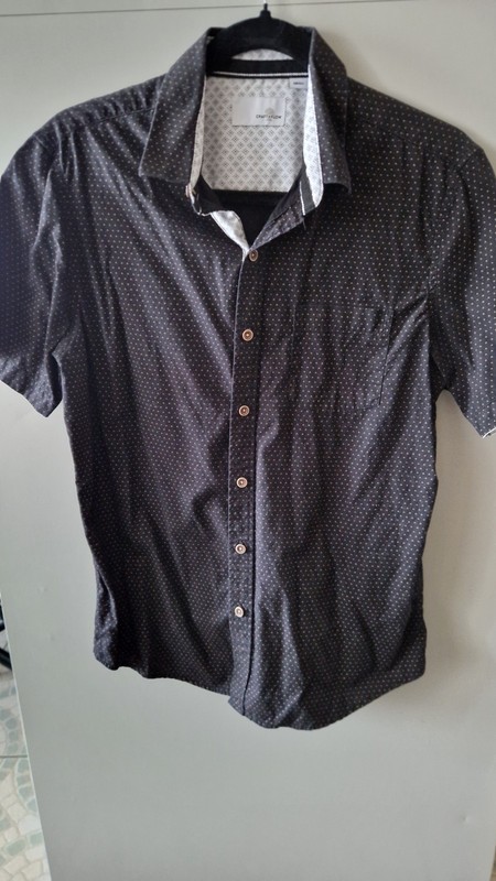 Craft+Flow Short Sleve Casual 100% Cotton Shirt Black - Small