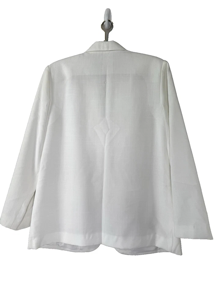 Винтажный Dressbarn женщин L белое платье костюм юбка Blazer Coastal Cottagecore подходит - Изображение 3 из 4