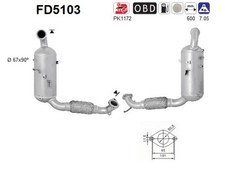 PARTIKELFILTER FÜR FORD FIESTA VI VAN, FORD FIESTA VI (CB1, CCN) - AS FD5103