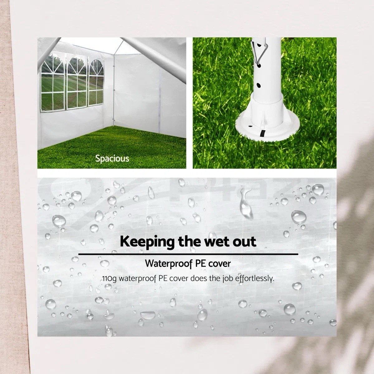 White 10'x20' Outdoor Wedding Party Canopy Tent with Removable Window Walls