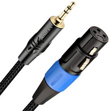 XLR To 3.5mm Cable 6.6ft Unbalanced Female XLR To 1/8 Inch Mini Stereo Jack