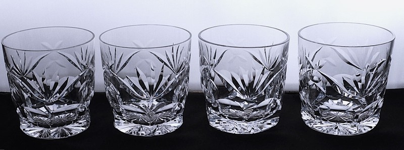 Set of 4 Waterford Crystal Ashling Old Fashioned Glasses 3 1/4" #A