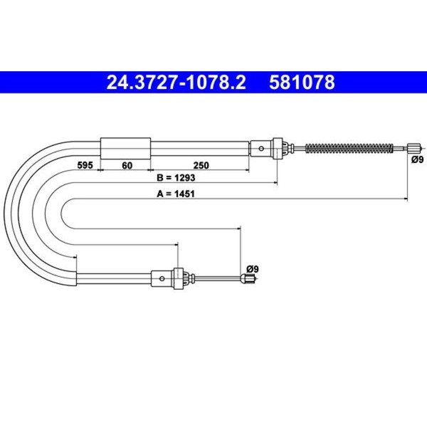 ATE Handbremsseil Hinten Links Passend FüR Renault Clio | 24.3727-1078.2-image