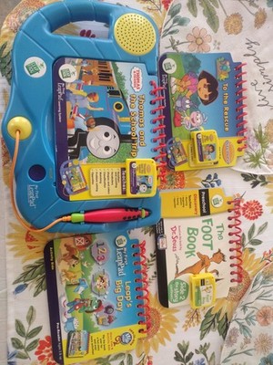 LeapFrog My First LeapPad Learning System & 4 Books Tested Works Dora, Thomas 