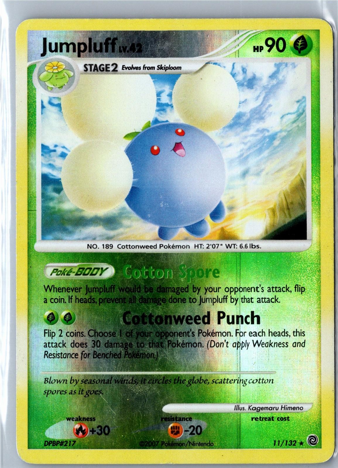 Pokemon Card - Jumpluff Secret Wonders 11/132 2007 Rare Holo Reverse Holo HP