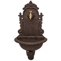 Waschbecken Wandbrunnen Garten Eisen Antik-Stil Brunnen Braun 76Cm