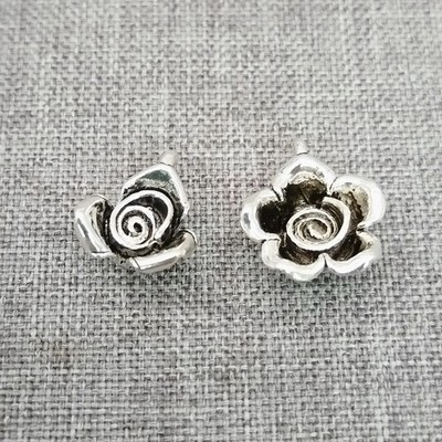 2 Sterling Silber Rosenbl��ten Anh?nger Charm f��r Armband