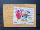 ITALY REPUBLIC 2019 DISNEY STAMP ON FRAGMENT