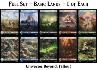 MTG - 10 Full Art Basic Lands - Fallout - Full Set - 1 of Each Basic Land