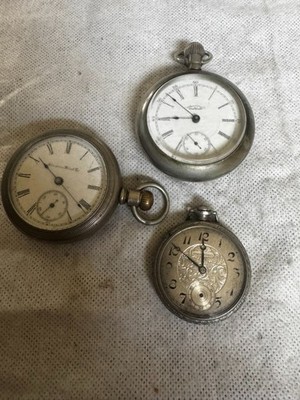 Watchmaker Estate Lot 3 Antique Pocket Watches Waltham Stratford Hampden