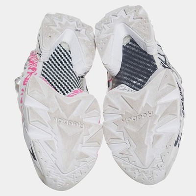 Vetements x Reebok White Doodle Print Fabric And Mesh Instapump