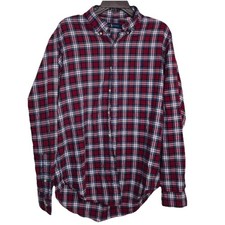 Polo Ralph Lauren Plaid Shirt Mens L Long Sleeve Classic Fit Button Up Red Blue