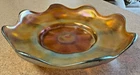 L.C. Tiffany FAVRILE Gold Iridescent Art Glass 7" Saucer, c. 1900s; signed