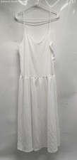 Mango Womens White Sleeveless V-Neck Pullover A-Line Dress Size Large w/ Tags