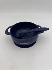 Bazzle Baby Anchor Silicone Suction Bowl With Spoon Navy Color No Lid