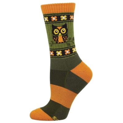 Socksmith Women's Crew Socks Compass Merino Wool Owl Alert Novelty Footwear