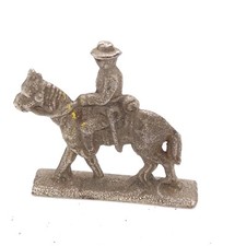 Antique Lead Toy Cavalry Soldier On Horse Crude Rustic Civil War Era Soldier 2"