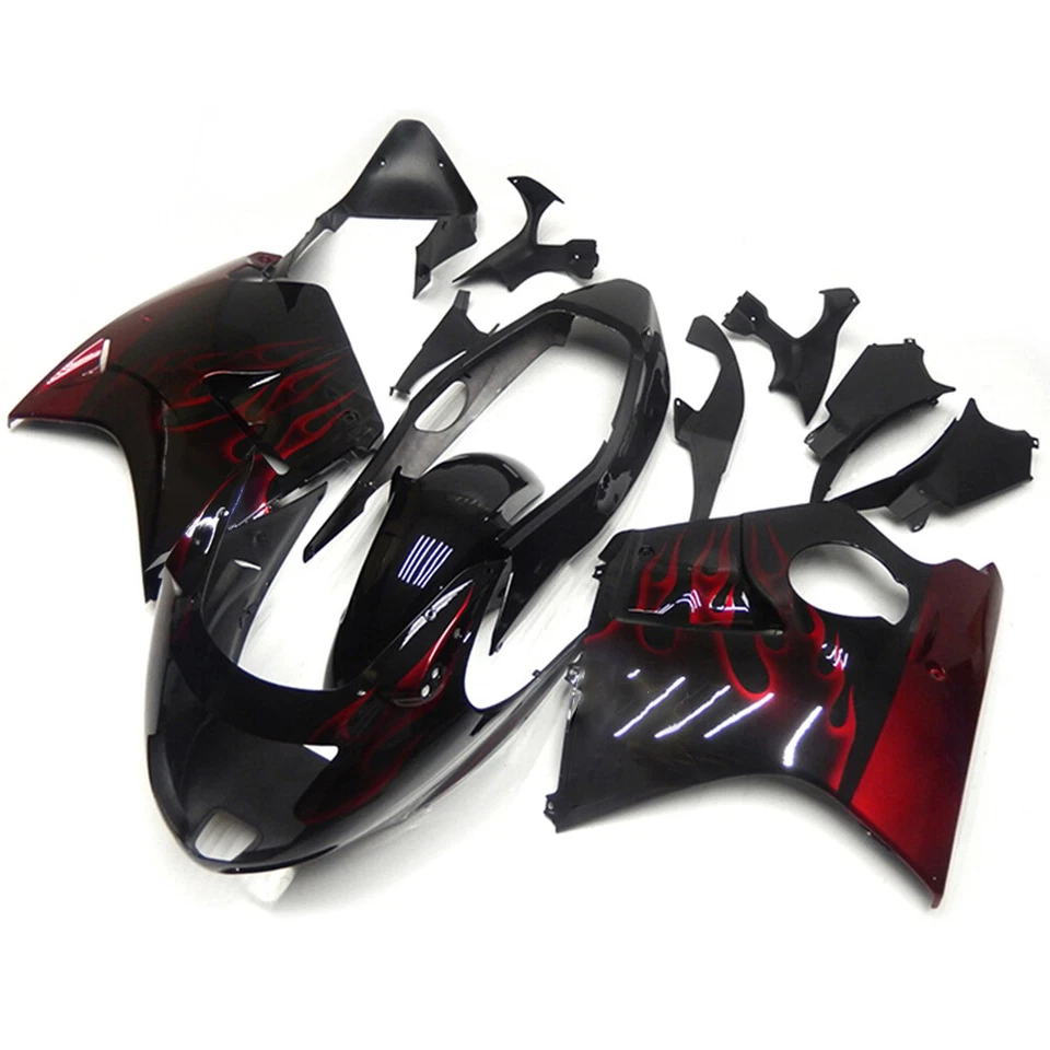 Kit de carenado de llama rojo negro para carrocería de inyección ABS Honda CBR1100XX 1996-2007 Foto 2 de 4