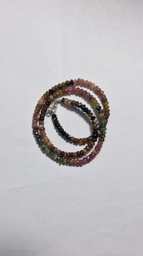 MULTI Tourmaline Gemstone 4.5 MM Beads 925 Silver 27" String Jewelry Necklaces - Picture 2 of 8