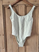 Anthropologie Light Green Ribbed Seamless Bodysuit - Size L/XL
