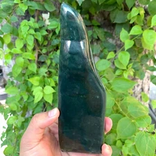 750g Best Quality Natural Dark Green Nephrite Jade Free Form